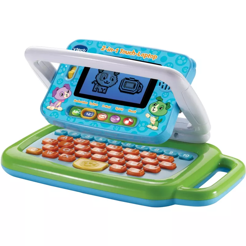 2-in-1 Touch-Laptop, mokomasis kompiuteris žalias/mėlynas