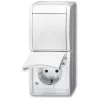 Kištukinis lizdas Busch-Jaeger 2601/6/20 EW-54 CEE 7/3 2P+E 16A 250V IP44 balta