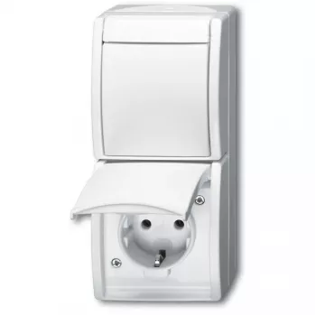 Kištukinis lizdas Busch-Jaeger 2601/6/20 EW-54 CEE 7/3 2P+E 16A 250V IP44 balta