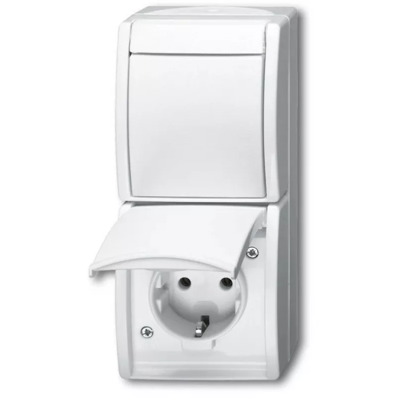 Kištukinis lizdas Busch-Jaeger 2601/6/20 EW-54 CEE 7/3 2P+E 16A 250V IP44 balta