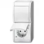 Kištukinis lizdas Busch-Jaeger 2601/6/20 EW-54 CEE 7/3 2P+E 16A 250V IP44 balta