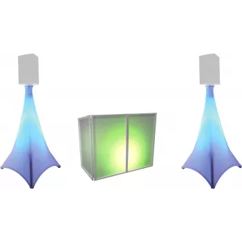 EUROLITE Plokščias šviesos rinkinys AKKU 2x 3W LED juosta su stovu — nešiojamas įkraunamas LED juostų rinkinys
