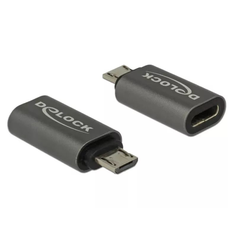 DeLOCK – USB adapteris – USB-C (W) į Micro-USB Type B (M) – USB 3.1 Gen 1 – 2,8 cm – antracito (65927)