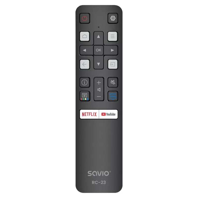SAVIO RC-23 Universalus IR belaidis nuotolinio valdymo pultas TCL televizoriams — 19 mygtukų, 10 m veikimo atstumas