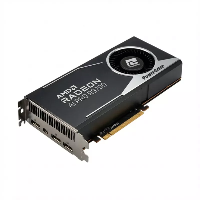 Vaizdo plokštė power color Radeon AI PRO R9700 32GB — profesionali GPU su 32 GB atmintimi
