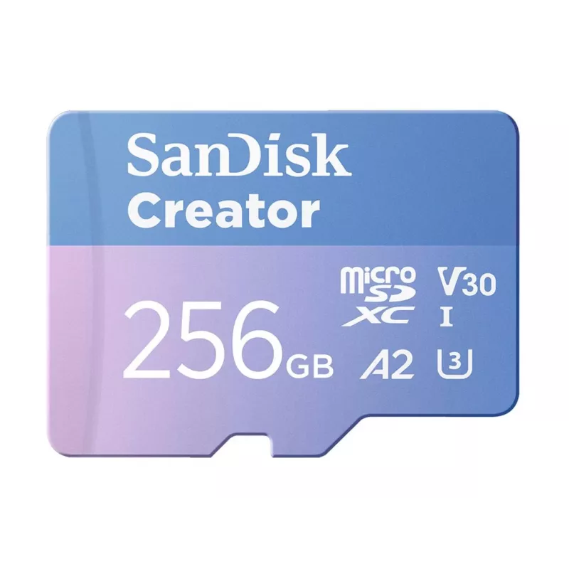 SanDisk Creator MicroSD atminties kortelė 256 GB didelis perdavimo greitis iki 190 MB/s