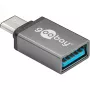 Wentronic Goobay USB-C™ adapteris - USB 3.0 A lizdas, pilkas - skirtas ryšiui tarp USB-C™ ir USB-A įrenginių (56621)