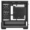PC Midi Tower DeepCool CG380 3F — juoda, 235×437×451 mm, palaiko 2×120 mm šoninius + 1×120 mm galinį ventiliatorius, apatinis maitinimo blokas, 2,5 colio/3,5 colio HDD