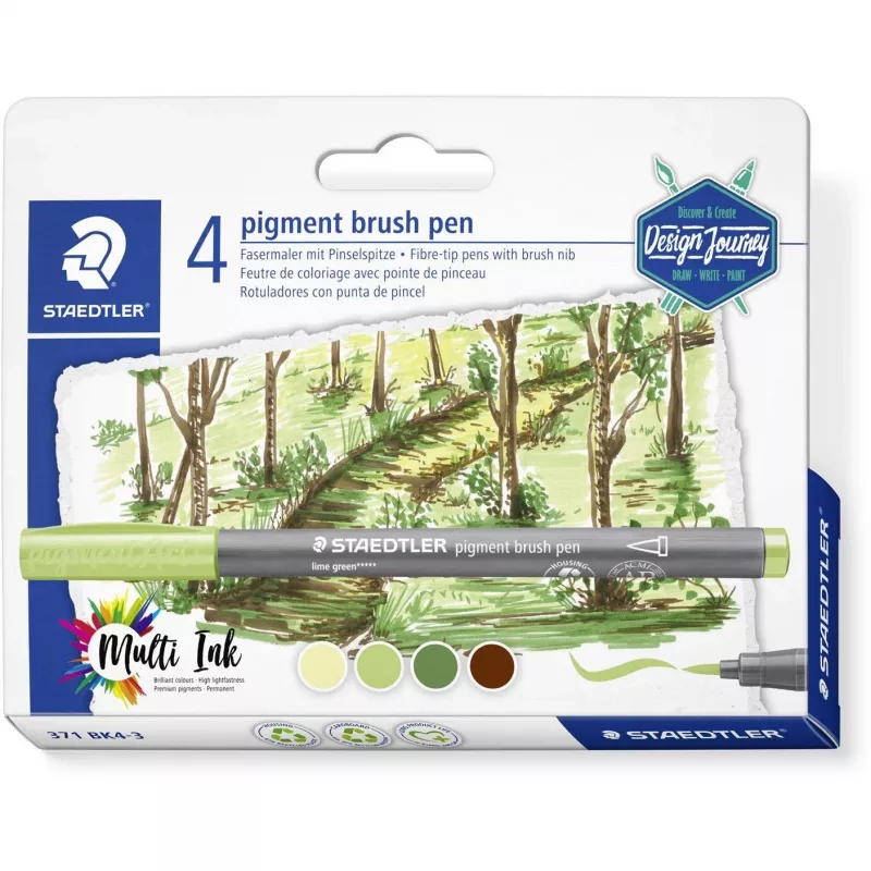 Staedtler pigment brush pen 371 flomasteris Geltonas 1 vnt.