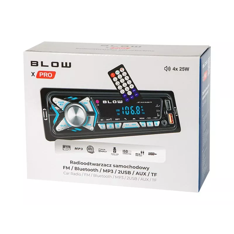 BLOW X-PRO MP3/USB/micro USB/BLUETOOTH automobilinis radijas juodas