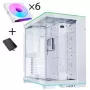 Lian Li O11 Dynamic EVO RGB PC korpuso rinkinys, Midi-Tower, ARGB, grūdintas stiklas + 6x UNI FAN SL-INF Reverse Blade ventiliatorius - baltas