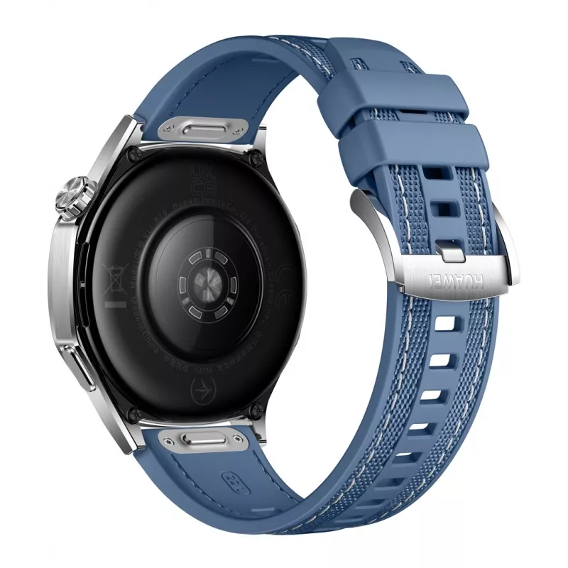 Išmanusis laikrodis HUAWEI WATCH GT5 46mm — 1,43 colio AMOLED, GPS, 524 mAh, nerūdijančio plieno korpusas, mėlyna austa juosta