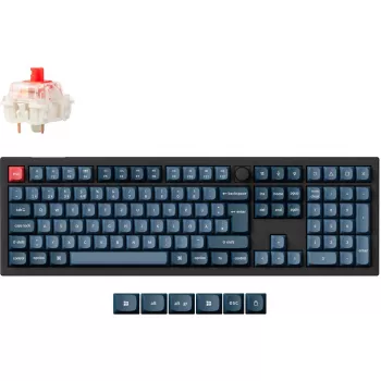 V6 Max, Gaming Keyboard black/blue-grey, DE-Layout, Gateron Jupiter Red, Hot-Swap, RGB