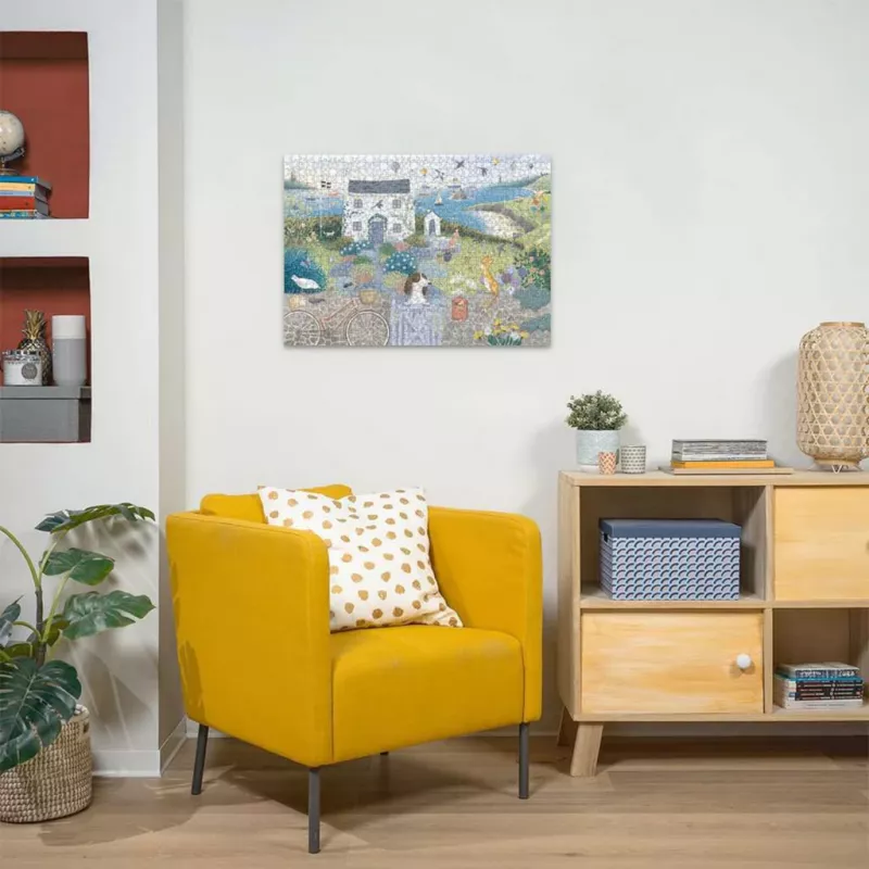Dėlionė Ravensburger Coastal Cottage 1000 vnt., 700 mm pločio, 2 mm storio