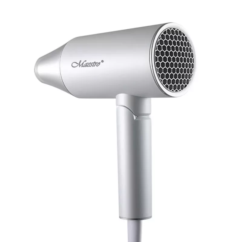 Plaukų džiovintuvas Maestro MR-213 2100W sulankstoma rankena, 2 greičiai, šalto oro funkcija, dvigubas koncentratorius, sidabrinis