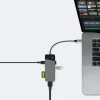 USB Type‑C šakotuvas Green Cell HUBGC01 — 7 prievadai: 3×USB‑A 3.2 Gen 1, 1×USB‑C 3.2 Gen 1, HDMI, microSD+SD kortelių skaitytuvas — sidabrinis