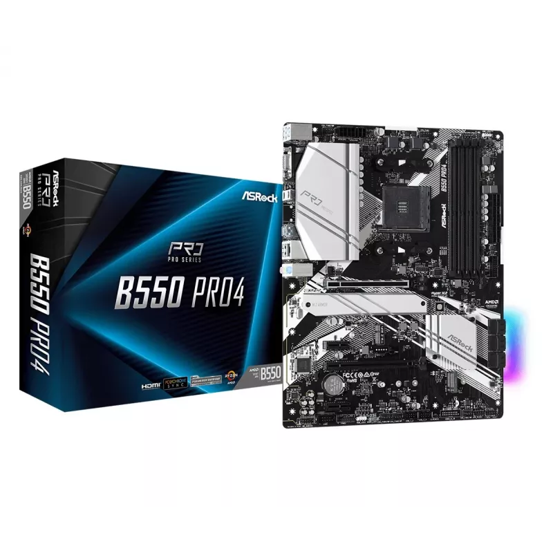 Pagrindinė plokštė ASRock B550 PRO4 AMD B550 Socket AM4 ATX