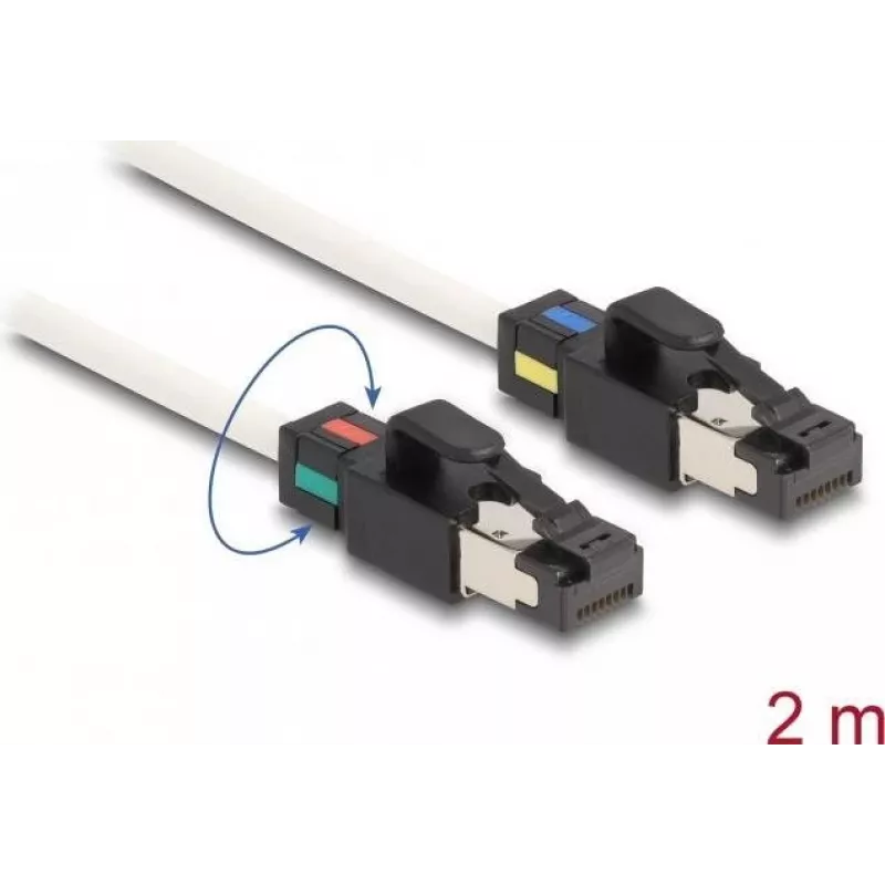DeLOCK tinklo kabelis RJ45 kištukas į kištuką Cat.6A S/FTP 2 m baltas
