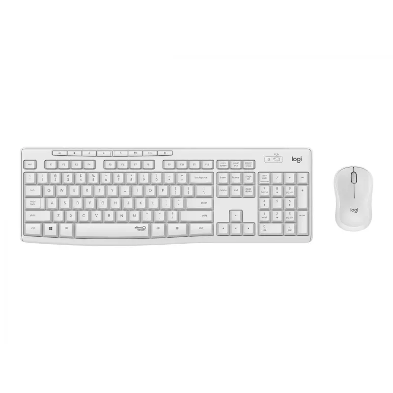 Logitech MK295 Silent - klaviatūros ir pelės rinkinys - belaidis - 2,4 GHz - itališka - balkšva