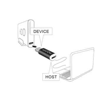 Delock - USB adapteris - 24 kontaktų USB-C (M) į Micro-USB B tipo (W) - USB 3,1 - juodas (65678)