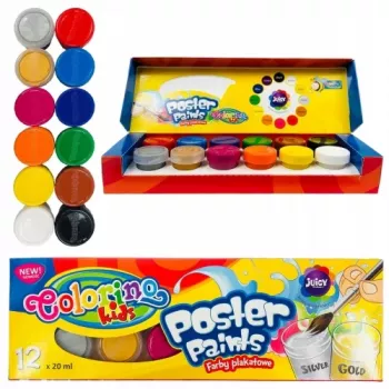 Colorino Kids plakatų dažai 12 spalvų 20 ml