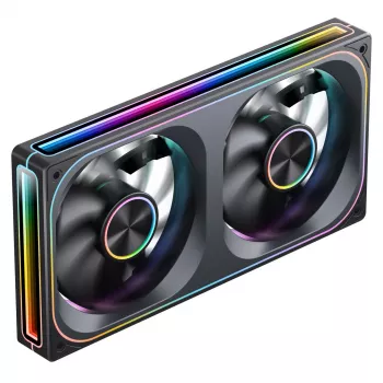 120mmx2 ARGB PWM korpuso ventiliatoriai, Jonsbo ZA-240 Infinity Mirror 240mm juodi