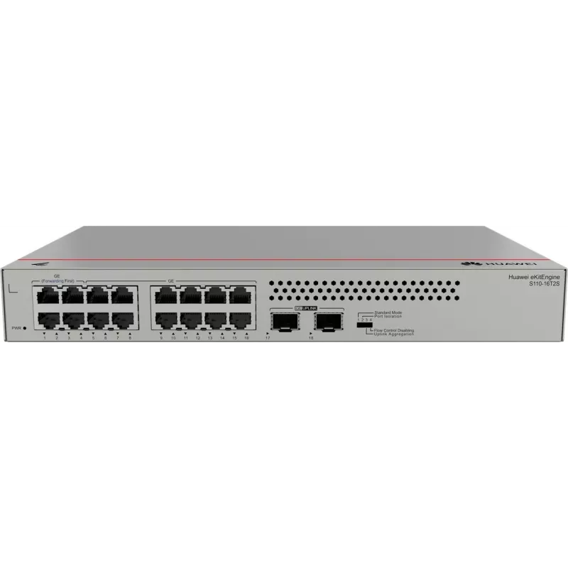 Huawei S110-16T2S Gigabit jungiklis, 2x SFP 16x GLAN, 2x SFP, montuojamas į stovą