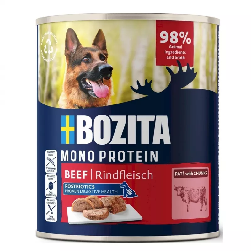 BOZITA Monoprotein Pate Beef - šlapias šunų maistas - 800g