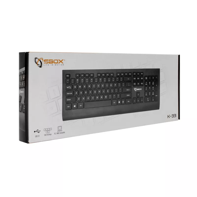 SBOX klaviatūra K-33 US modelis su USB ir HDMI prievadais