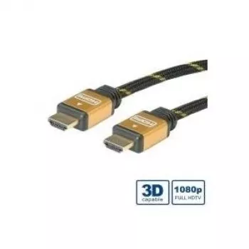GOLD HDMI High Speed kabelis with Ethernet 10.0m, 10 m, HDMI Type A Standard , HDMI Type A Stand