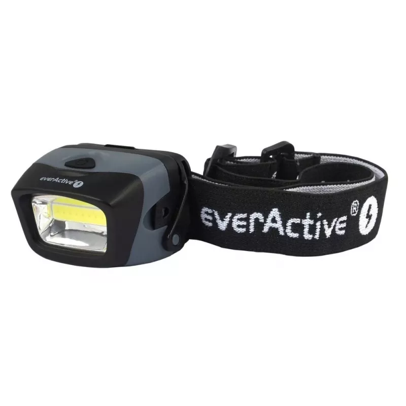Ant galvos tvirtinamas žibintuvėlis everActive HL-150, 150 lm, 3 W, IPX4, 3×AAA, juodas