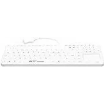GETT GCQ CleanType Prime Touch+ USB silikoninė klaviatūra su magnetais gale, dezinfekuojama, atspari vandeniui IP65, apšviečiama, balta, 109 mygtukai (DE) (KG26236)