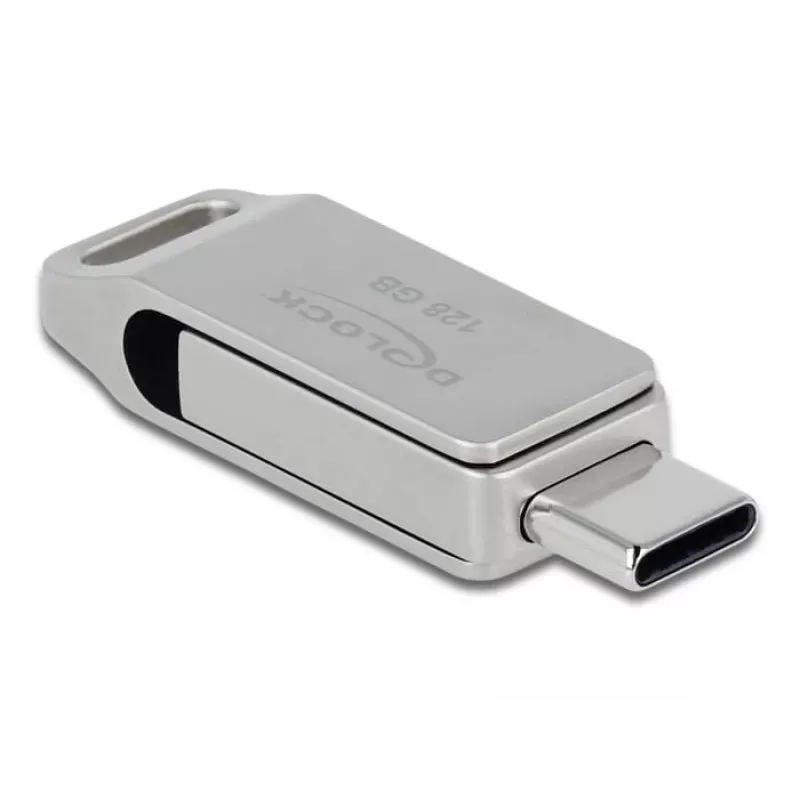 USB Flash Drive DeLOCK 128GB USB-C Type-A Swivel Model