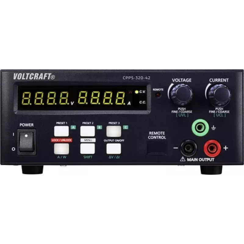 VOLTCRAFT CPPS-320-42 laboratorinis maitinimo šaltinis, reguliuojamas 0,02 – 42 V/DC 0,01 – 20 A 320 W USB nuotoliniu būdu valdomas, programuojamas, Au (CPPS-320-42)
