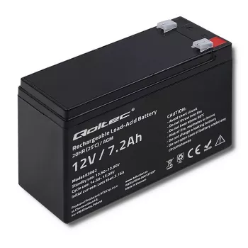 Qoltec 53062 AGM baterija | 12V | 7,2 Ah | maks. 108A