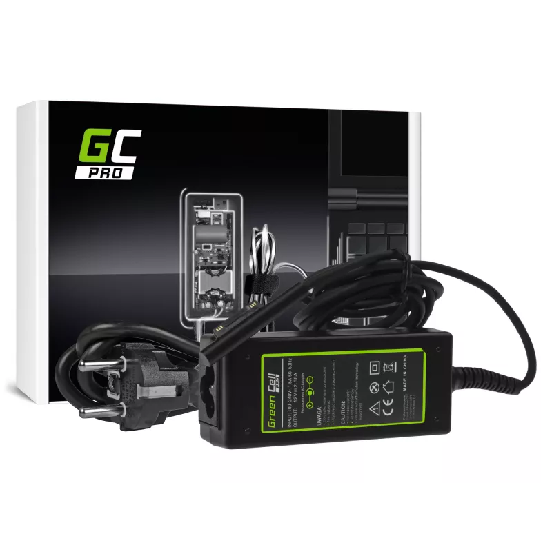 Maitinimo adapteris Green Cell AD63P 36W 12V 2.58A vidaus naudojimui nešiojamam kompiuteriui, juodas