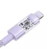 USB-C į Lightning greito įkrovimo laidas Baseus Gem 1 m 20 W violetinis, nailono apvalkalas, 7 kontaktų Lightning