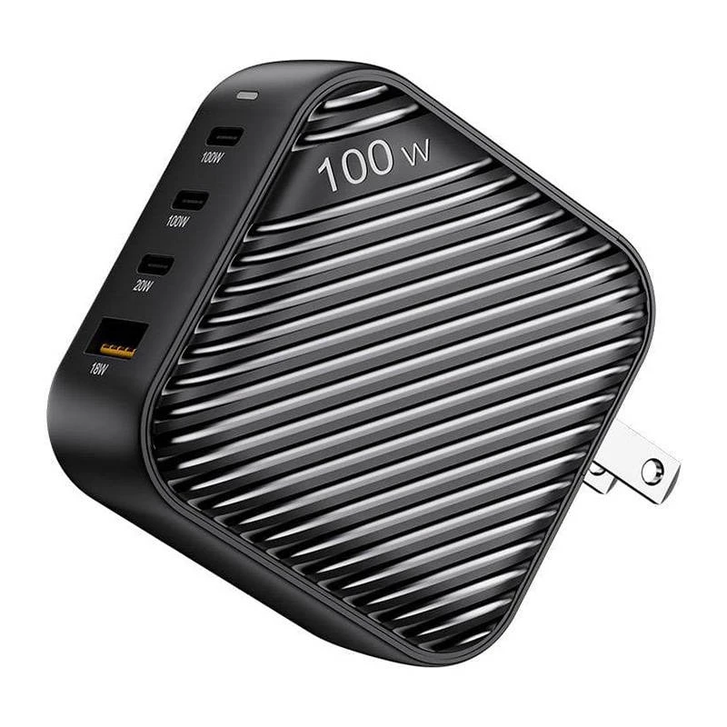 INVZI GanHub 3x USB-C + USB sieninis įkroviklis, 100W, EU/UK/AU/US (juodas)