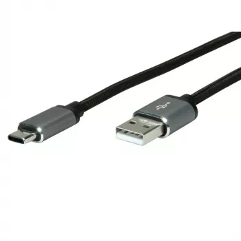 USB laidas ROLINE 11029029 USB 2.0 3 m USB A USB C juoda sidabrinė