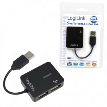 USB šakotuvas LOGILINK UA0139 — 4 prievadų USB 2.0, 480 Mbit/s, juodas
