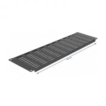 Vėdinama tuščia panelė DeLOCK 66681 19 colių tinklo spintos panelė horizontali 3U juoda