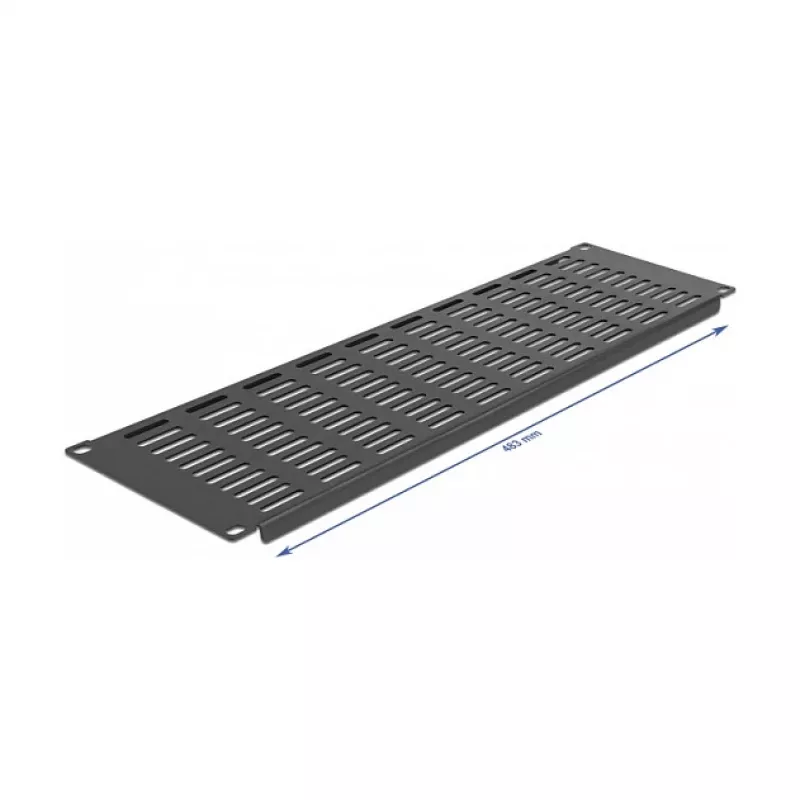 Vėdinama tuščia panelė DeLOCK 66681 19 colių tinklo spintos panelė horizontali 3U juoda