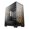 PC korpusas DeepCool CG580 4F Midi Tower — ATX/ITX/MicroATX, grūdintas stiklas, 3×120 mm + 1×120 mm ventiliatoriai, 2×3,5 col. ir 2×2,5 col., USB-A×2 USB-C×1, juodas
