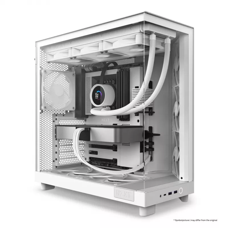 NZXT H6 Flow vidutinio dydžio korpusas – baltas