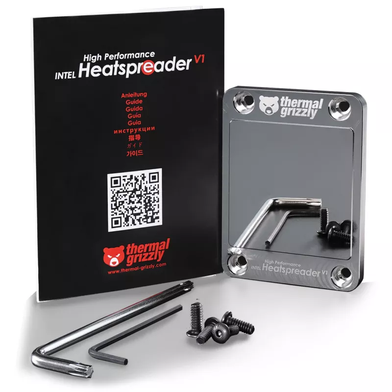 Thermal Grizzly šilumos sklaidytuvas Intel High Performance Heatspreader V1 – metalinė šiluminė sąsaja procesoriaus aušinimui