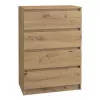 Komoda Top e shop M4 ARTISAN — 4 stalčiai, ąžuolas, 700×400×970 mm, medžio drožlių plokštė