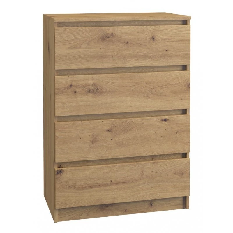 Komoda Top e shop M4 ARTISAN — 4 stalčiai, ąžuolas, 700×400×970 mm, medžio drožlių plokštė