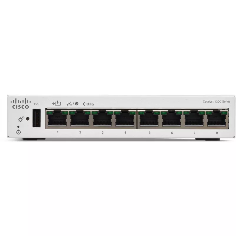 CISCO Catalyst 1200 8 prievadų GE Stalinio kompiuterio Išorinis maitinimo šaltinis PoE Įvestis