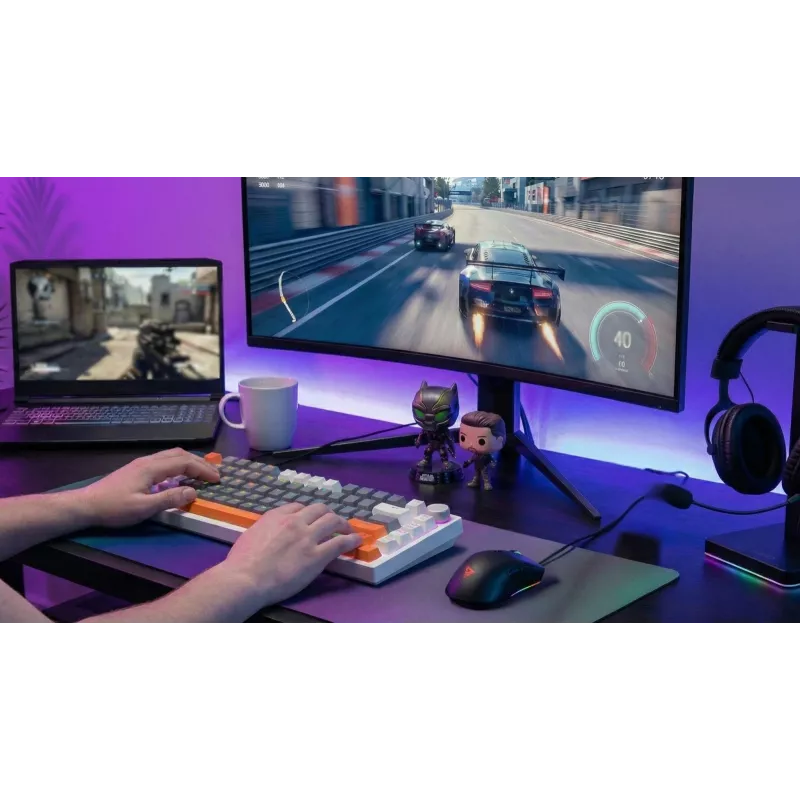 Savio ASTRAL WHITE JADE 3 SPALVŲ klaviatūra Gaming USB QWERTY US International