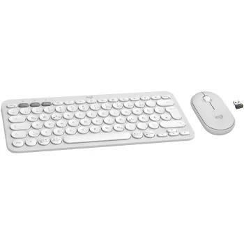Logitech Pebble 2 Combo rinkinys, baltas, belaidis, vokiškas, 920-012204